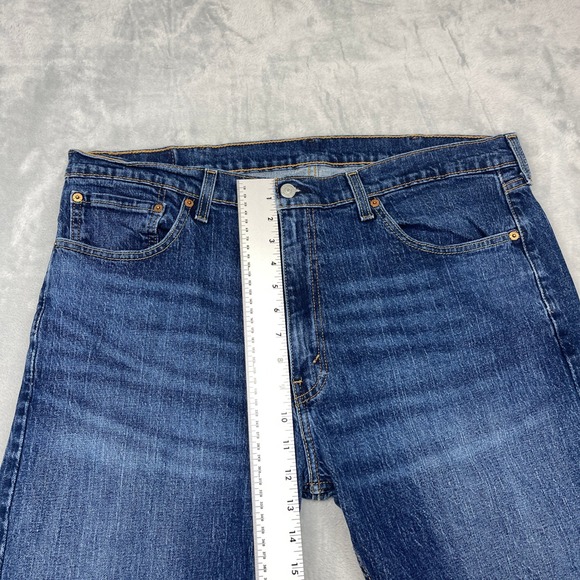Levi's 505 Jeans Mens 38x32 Blue Denim Faded Regular Fit High Rise Straight Leg - Picture 8 of 10